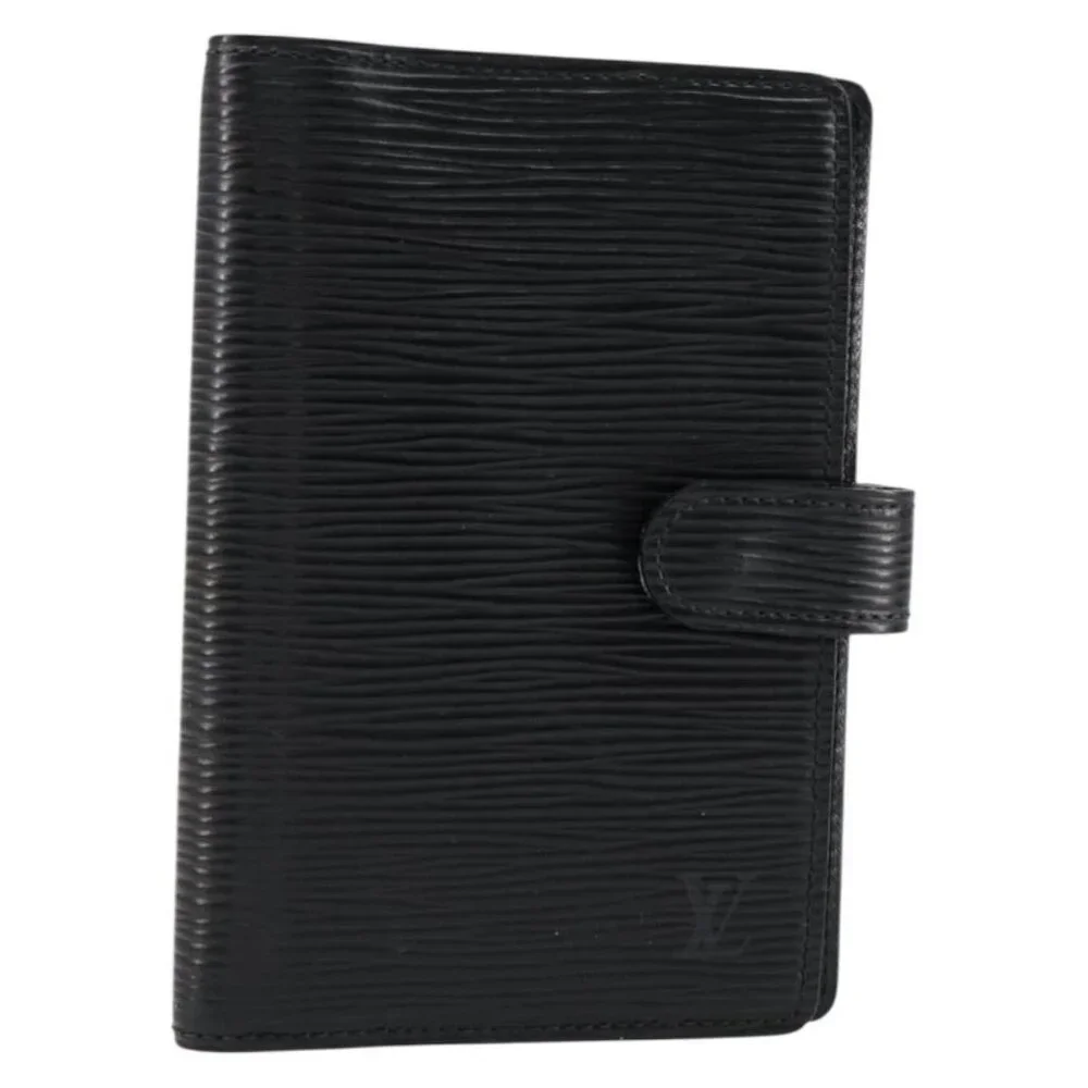 LOUIS VUITTON Epi Agenda PM Day Planner Cover Black R20052 LV Auth BA8369